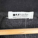 New LAMade Top Gray Ribbed Knit V Neck Long Sleeve Womens Small Black Photo 2