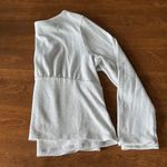 Banana Republic White/Silver Fitted Ruched Blouse Photo 3