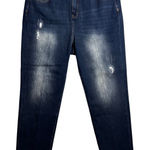 Soft Surroundings  Straight Leg Jeans Size 16 Dark Wash Distressed Faded Photo 0