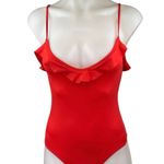 Aritzia Wilfred Spada Red Ruffle Sleeveless Cami Camisole Bodysuit Tank Top XS Photo 0