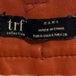 ZARA Brown Faux Leather Vegan Belted High Waisted Shorts Burnt Orange Size S Photo 3