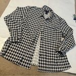 Denim&Co 1X Houndstooth Moleskin Button Down Casual Shirt Office Big Black Photo 1