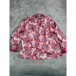 Chico's ‎ Floral Pleated Blouse Shirt Size 4 US 20 Red Pink Career Casual Light Photo 3