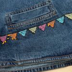 Vintage womens medium beaded denim jacket colorful cute bead jean s collection s Blue Photo 5