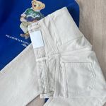 ZARA Straight Leg Jeans Light Beige Color Size XS Photo 8