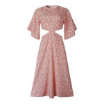 Joteisy‎ Women's Sexy Cut Out Swing Sleeve Floral Maxi Dress Women Size XL NWT Red Photo 1