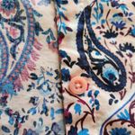 Basic Editions Paisley Boho 3/4 Sleeve Button Down Dress Shirt Work Wear Sz XL Blue Photo 9