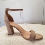 Madden Girl  Beella Taupe Faux Suede Block Heel Ankle Strap Sandal Women's Sz 9M Photo 0