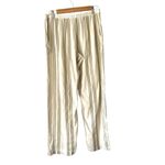 Hanro NWTs Aria Woven Silk Blend Lounge Pajama Pants small Winter Lemon Stripe Photo 6