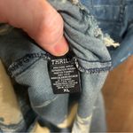 Distressed Bleached Denim Vest XL Grunge Punk Sleeveless Shirt Thrill Jeans Edgy Blue Photo 4