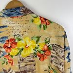 Alexander Campbell Vintage Hawaiian Shirt Size 16 Floral Button Up Aloha‎ Island Tan Photo 2