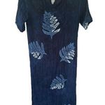 Island Collections Hawaiian Aloha Tropical Leaves Crinkle Midi Dress Vacation XS Photo 0