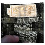 Pendleton Vintage  Tartan Pure Virgin Wool Green Plaid Pleated Skirt Size 14 Photo 5