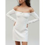 BHLDN  Gianna Off The Shoulder Mini Dress, Ivory, Small Photo 1