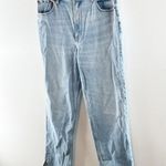 Abercrombie & Fitch Abercrombie The 90's Straight Leg Ultra High Rise Slit Hem Jeans Blue 32 / 14 L Photo 8