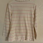 Talbots Ivory & Pink Striped Zip Up Lightweight Jacket - Size Small P Photo 3