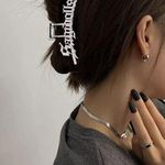 Korean Large Metal Hollow Silver Hair Claw Barrette Photo 0