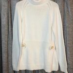 525 America  Cream Turtleneck Sweater with Button Belted Detail Size Extra Large Photo 0