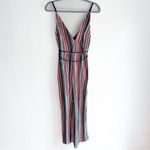 Camila Coelho Reilly Jumpsuit Multi Stripe Pleated Satin Rope Tie Small Photo 2