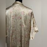 EUC Christine Vancouver 100% Silk Cream & Pink Floral Robe size P/S Photo 7