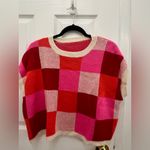 Colorful Checkered Knit Top Red Size undefined Photo 5
