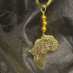 Unisex Stainless Steel Africa Keychain Gold Photo 1