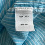 J. Jill Love Linen Sky Blue White Stripe Button Up Shirt Blouse Size M Size M Photo 7