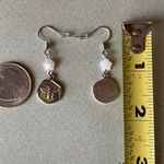 Handmade funky fairy retro bee & mini Czech glass star beads dangle earrings 🍯🍃🌀💕 Photo 3