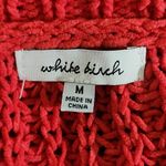White Birch  Distressed Red Knit Sweater Size Medium Red Chunky Knit Sweater Photo 7