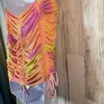 Lovers + Friends  Tie-Dye Mini Dress | Pink & Orange | Ruched | Sz M | Festival Photo 4