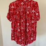 Torrid  size 1 heart theme button up blouse office holiday work casual red heart Photo 2
