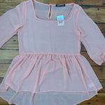 Happening in the present Peach Sheer Blouse- NWT Photo 0