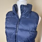 Old Navy  Fleece Lined Puffer Vest Navy Blue Size Medium Photo 2