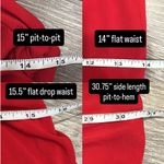 None VTG 70s Red Tiered Ruched Bodice Spaghetti Strap Ruffle Dress Union USA Made XS Photo 11