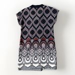 Tibi Silk Dress Geometric Pleated Short Sleeve Black Gary Red Dress 4 Photo 4