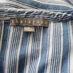 Sharagano Sharango Blue & White Striped Sleeveless Tencel® Peplum Dress Size Small Photo 5