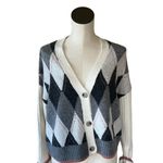 Rachel Zoe NWT  Diamond Print Y2K Style V Neck Cardigan Medium Photo 3