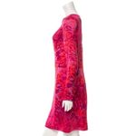 Adam Lippes  silk dress tropical print long sleeve abstract red purple size 0 euc Photo 3