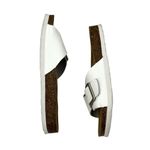 Project clouds Ibiza Sandals Leather Slides White Comfort Coastal Grandma shoes Size 8 Photo 6