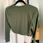 Lila Rose Lily Rose Cropped Olive Green Ribbed Top (Small) NWT Photo 1