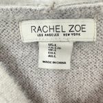 Rachel Zoe Women's Size Large Grey Cream Snow Apres Ski Hooded Sweater Cozy Photo 4
