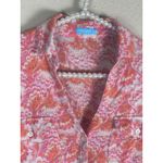 J. McLaughlin  Size Small Shirt Long Sleeve Button Up Linen Orange Pink Top Photo 4