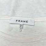 frame denim Frame White 100% Linen Short Cuffed Cap Sleeve Tee T-Shirt Top Extra Small Photo 5