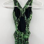 Speedo  Green Black Bathing Suit Womens 30 Used One Piece Racerback Photo 11