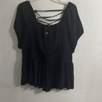 Torrid Black Cap Sleeve Smocked Blouse Photo 2