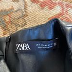 ZARA  Black Faux Leather Midi Dress Photo 8