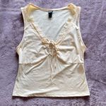 Wild Fable Cottage Core Yellow Lace Trim Keyhole Tie Flowy Women’s Tank Top Sz S NWOT Photo 2