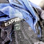 EXPRESS  black & blue paisley print skater dress size small Photo 3