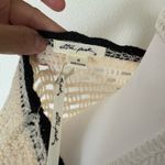 Ultra Pink  Cream Crochet Cardigan with Black Details NWT size M Photo 3