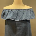 R1893 Denim off/on shoulder short Photo 1